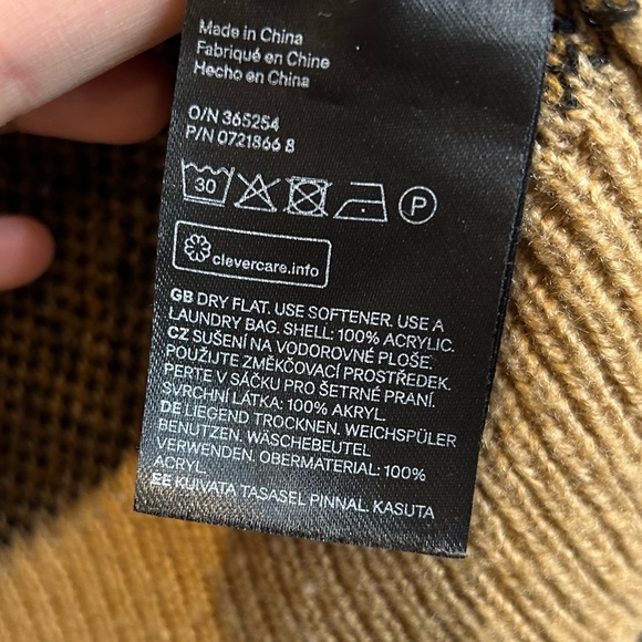 H&M BRUSHED JACQUARD-KNIT LEOPARD PRINT CREWNECK SWEATER TAN BROWN - Picture 5 of 6